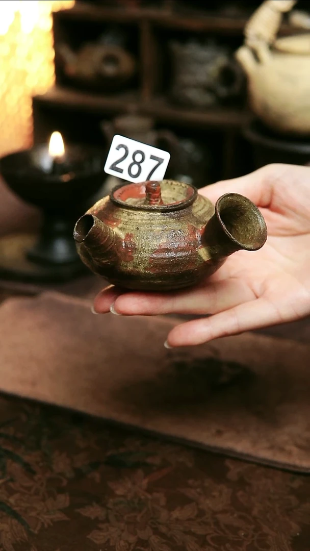 紫砂全手工粉引茶壶100毫升
