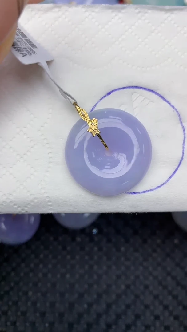 颈饰18K金镶嵌翡翠天然缅甸翡翠a货百元以上9元证书费自理