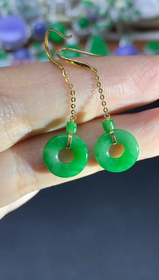 18K金镶嵌翡翠耳饰326-中国好珍宝