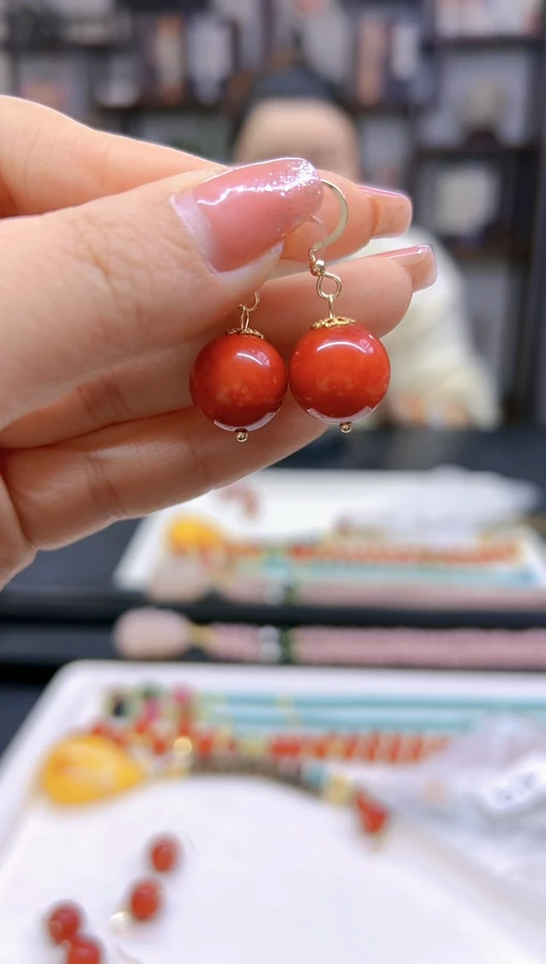 【闪购商品】翡翠耳饰14K金镶嵌耳勾E172