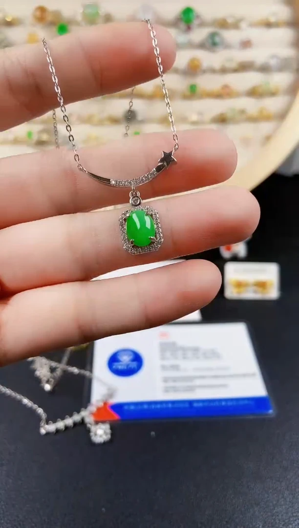 翡翠银S925镶嵌颈饰456789