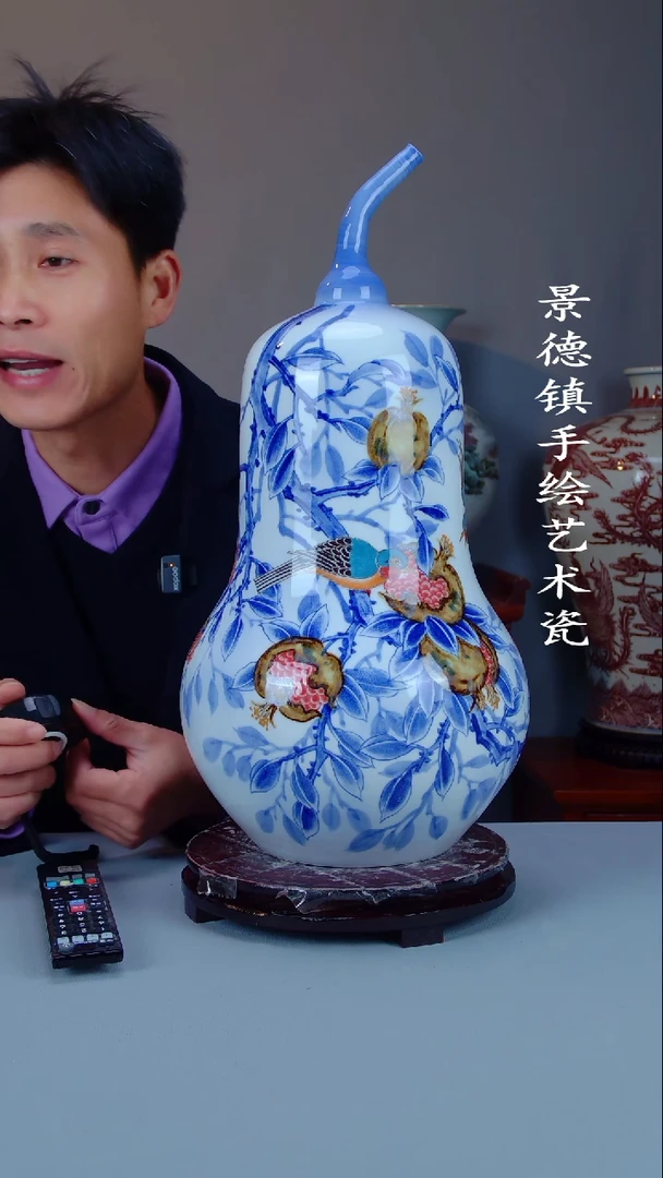 摆件陶景德镇手工手绘陶瓷摆件10