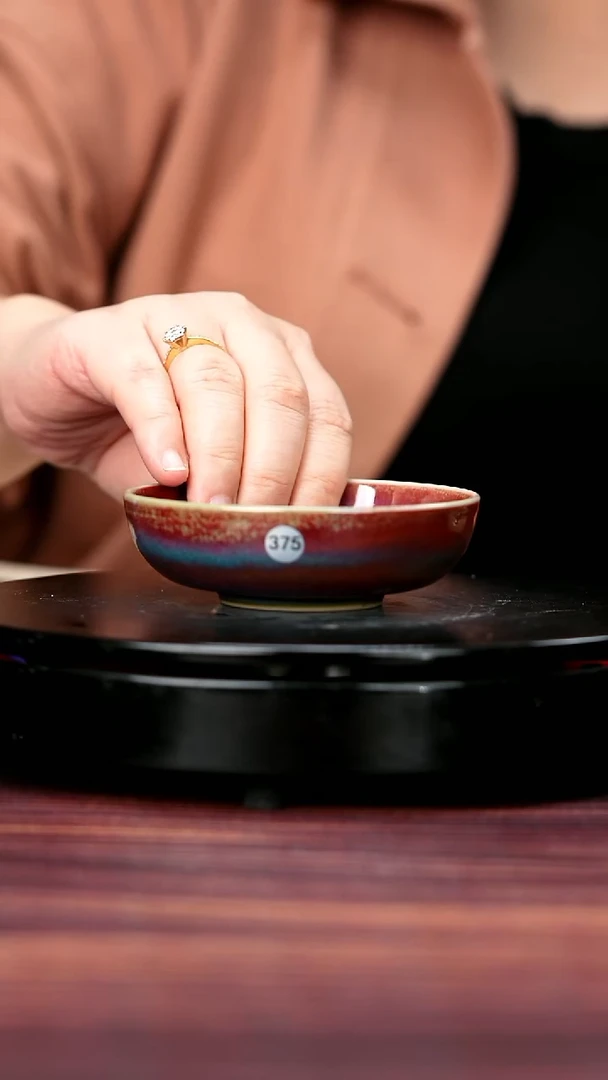 杯子375#李盼龙一级品原矿钧瓷半月普洱盏