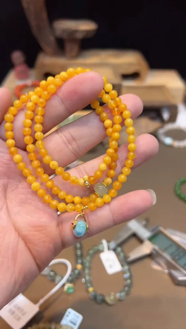 未镶嵌琥珀手链手饰@@E6404