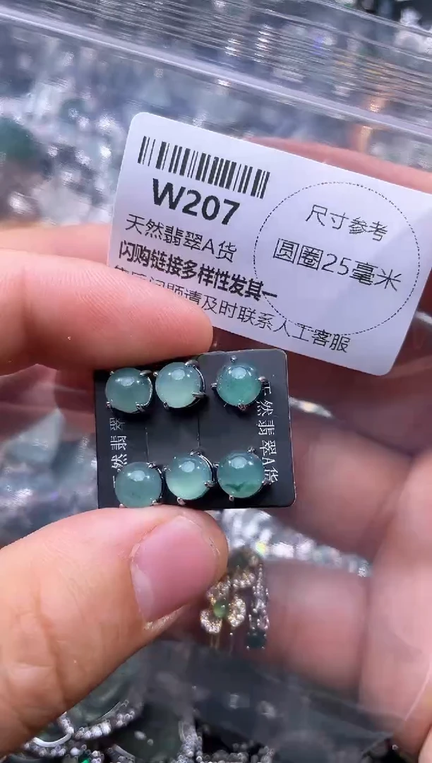【闪购商品】翡翠颈饰未镶嵌W207耳钉 多样性发其一
