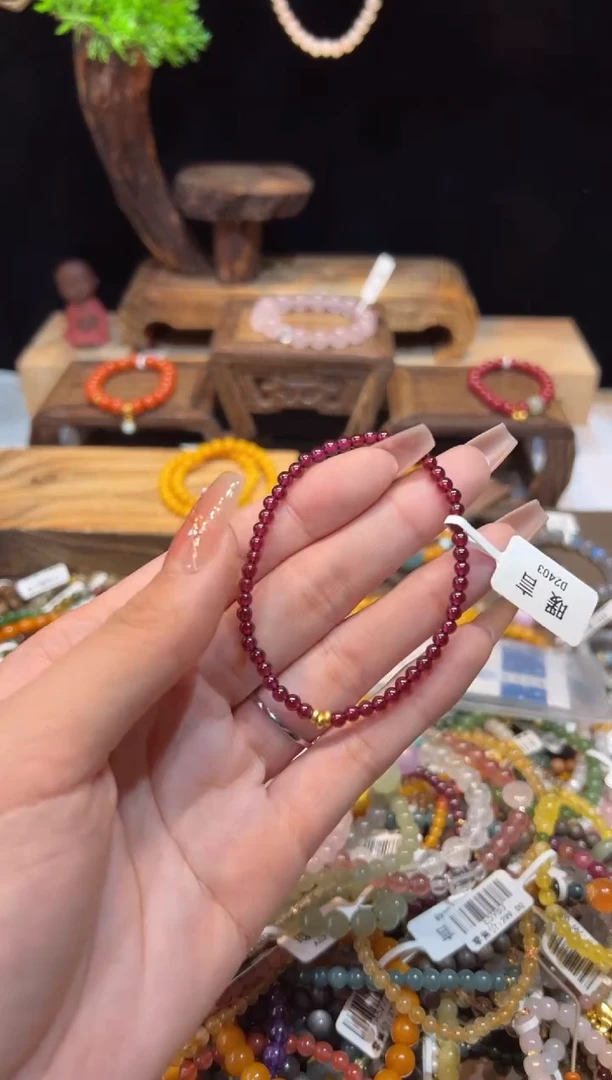 【闪购商品】石榴石手链未镶嵌手饰@@D2403