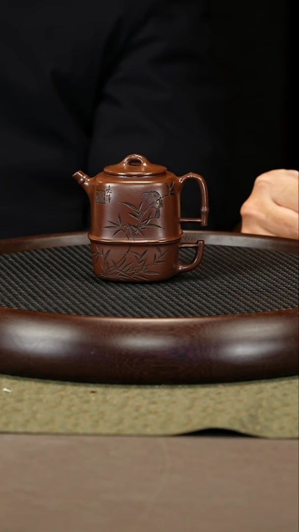 茶壶紫砂53 顾顺芝 顾氏家传紫泥 竹150cc