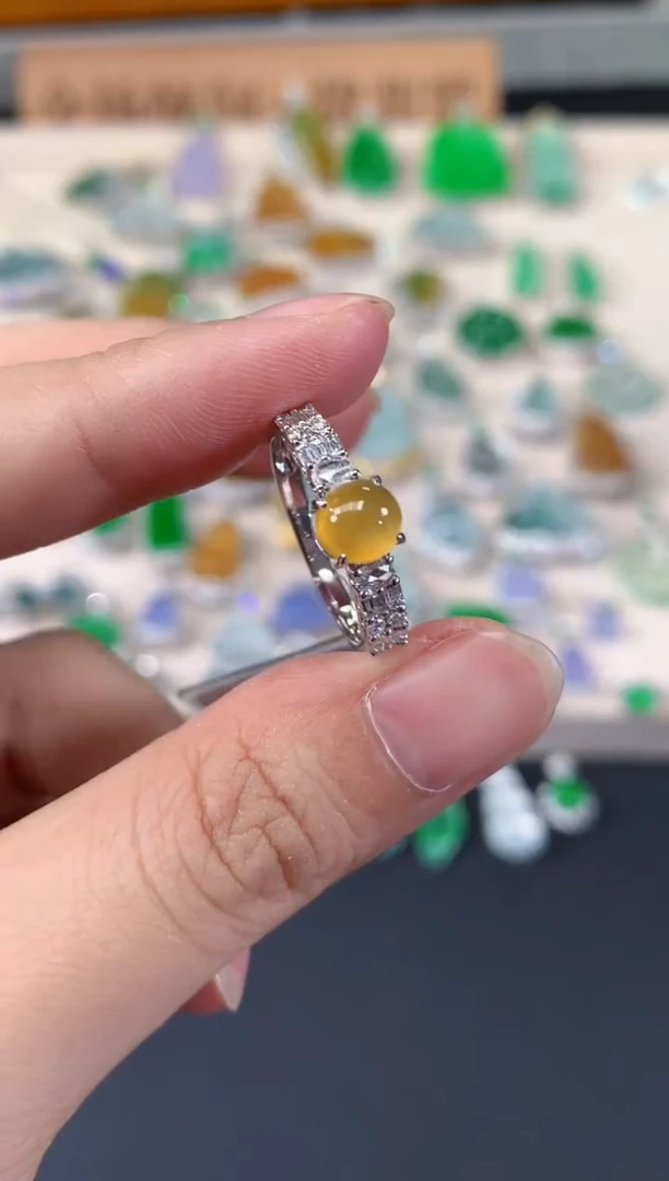 翡翠戒指18K金镶嵌Q148|6980