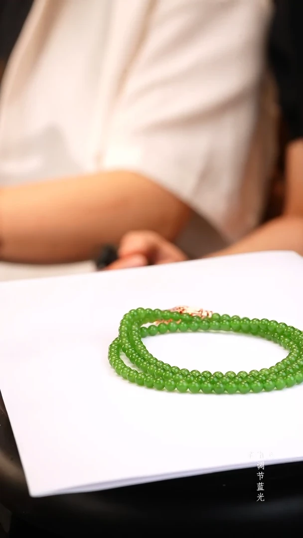 项链未镶嵌和田玉俄料碧玉辣果绿色项链卡4m万能链精致百搭