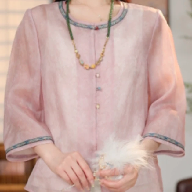 慧  新中式风桑蚕丝 缂丝开衫外套 227268