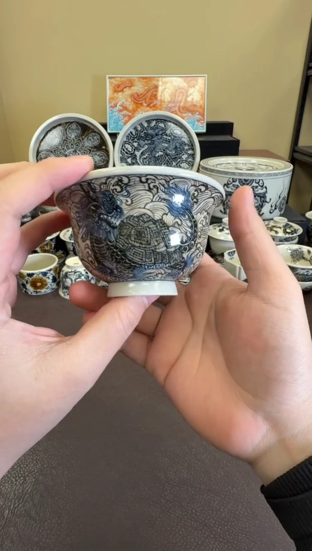 二号釉龙龟纹压手杯