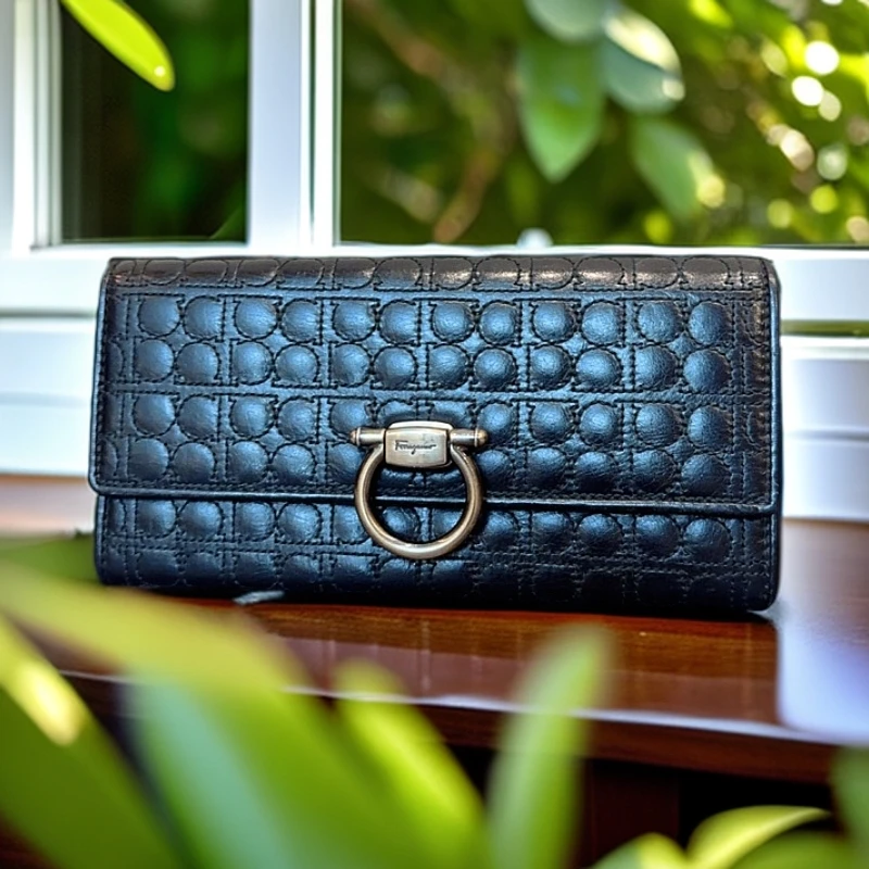 95新 FERRAGAMO/菲拉格慕 黑色钱包 1219 3062