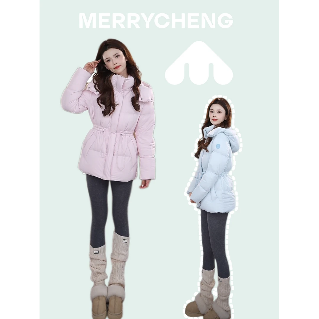 【新品暖fufu】美力城90白鹅绒暖天鹅抽绳收腰鹅绒服保暖外套021