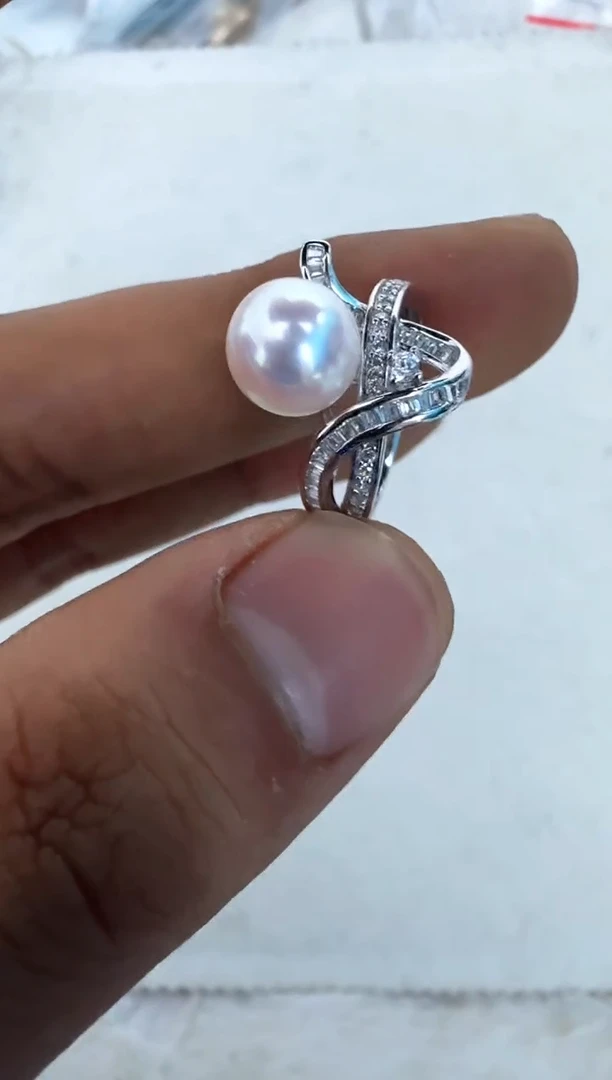 【闪购商品】海水珍珠戒指银S925镶嵌戒指