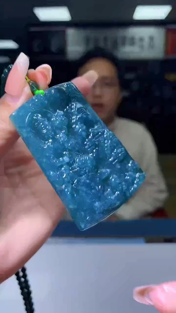 【闪购商品】定制翡翠未镶嵌1080xx-毛货挂件(赠珠链）28