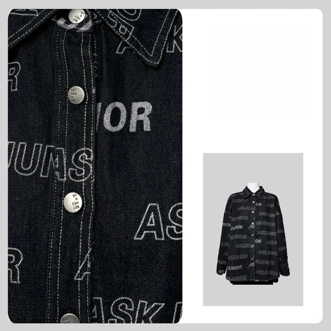 79%棉字母牛仔衬衫外套男女同款4228#（6）