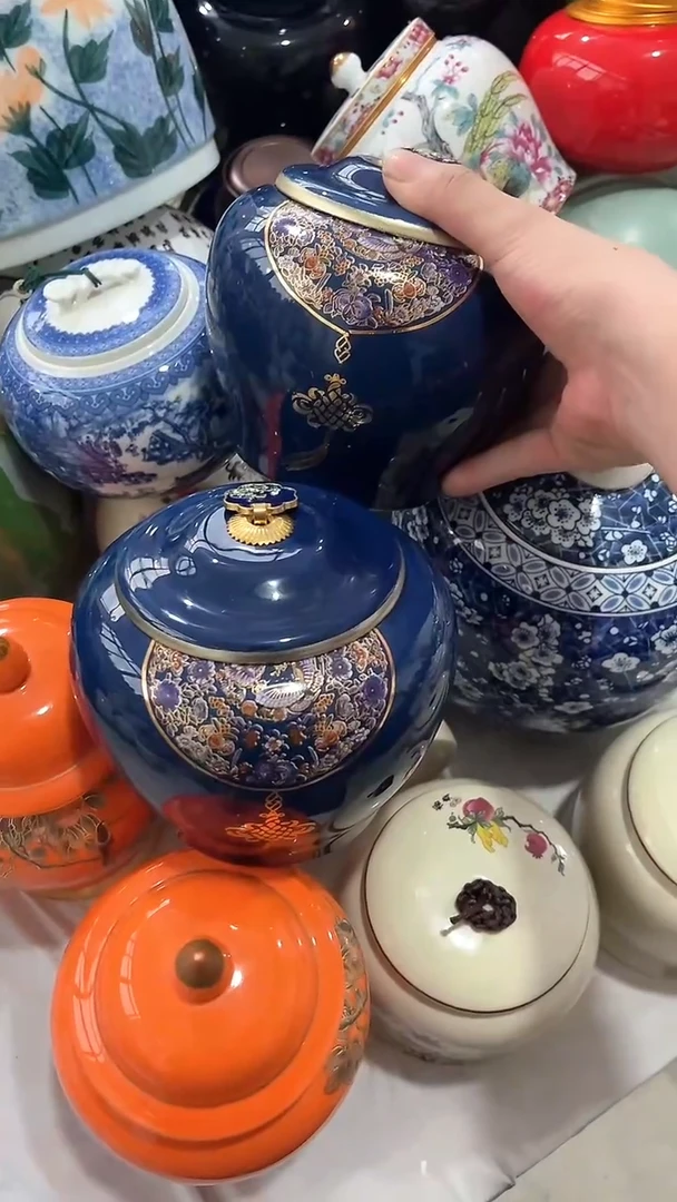 陶瓷茶叶罐密封罐防潮罐陶瓷茶叶罐密封罐防潮罐