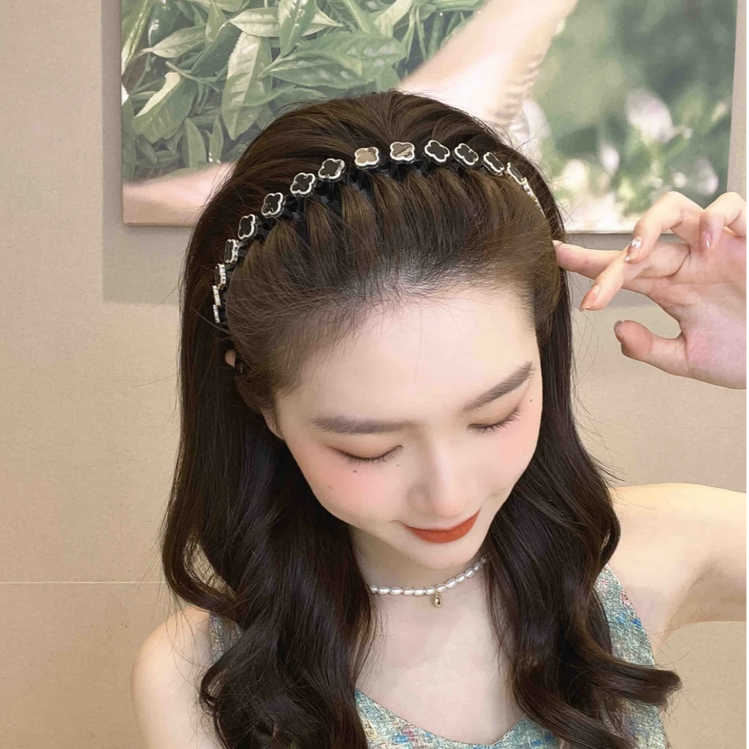 韩版网红发箍水钻百搭发卡子女外戴敷面膜洗脸碎发头箍防滑压发