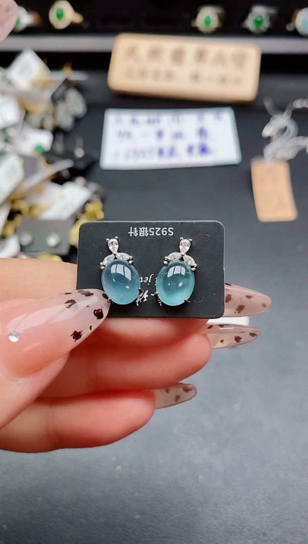 银S925镶嵌戒指翡翠1