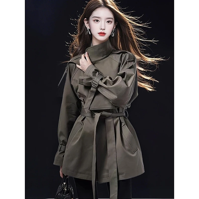 2025早秋又a又飒高级感超好看韩系洋气复古休闲中长款风衣外套女