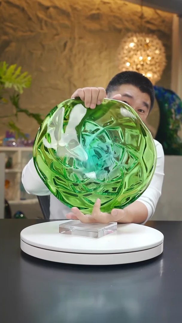 琉璃蓝绿色设计款果盘