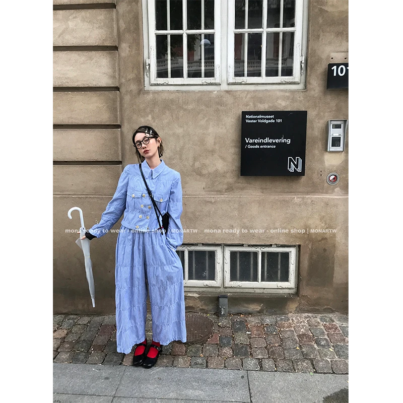 【Mona张绮贤】MONA 复古外套收腰西装中腰裤子 O125A08278