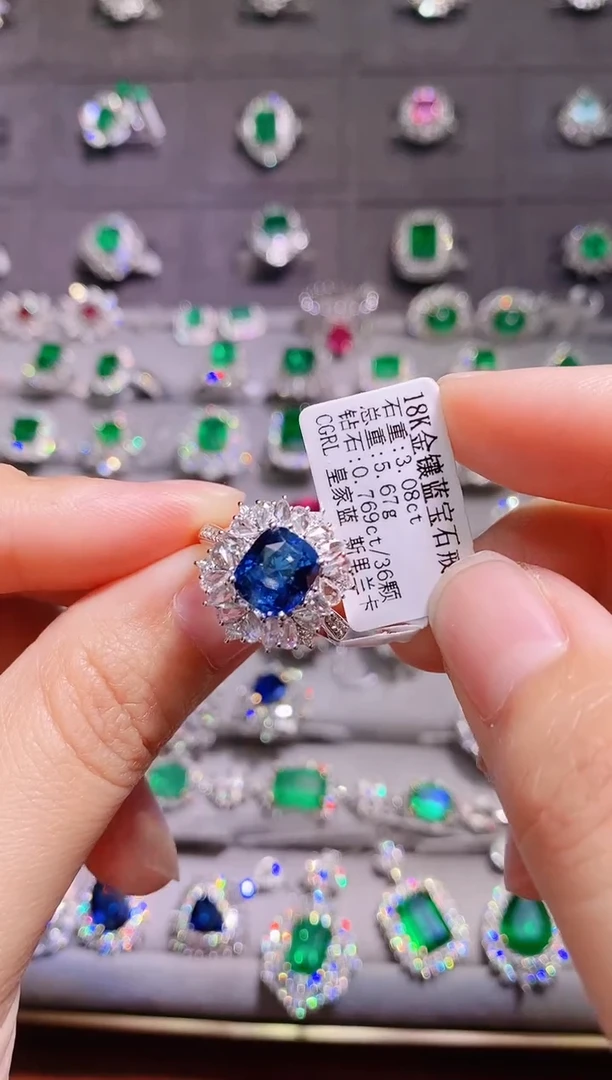 【闪购商品】蓝宝石18K金戒指18K金镶嵌.