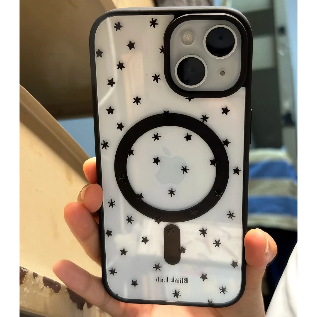 ZMGX满屏黑星星适用苹果17/16Promax磁吸手机壳iPhone15/14/13套