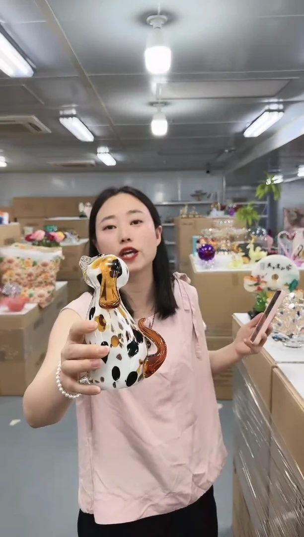 金沃水晶琉璃摆件 狗