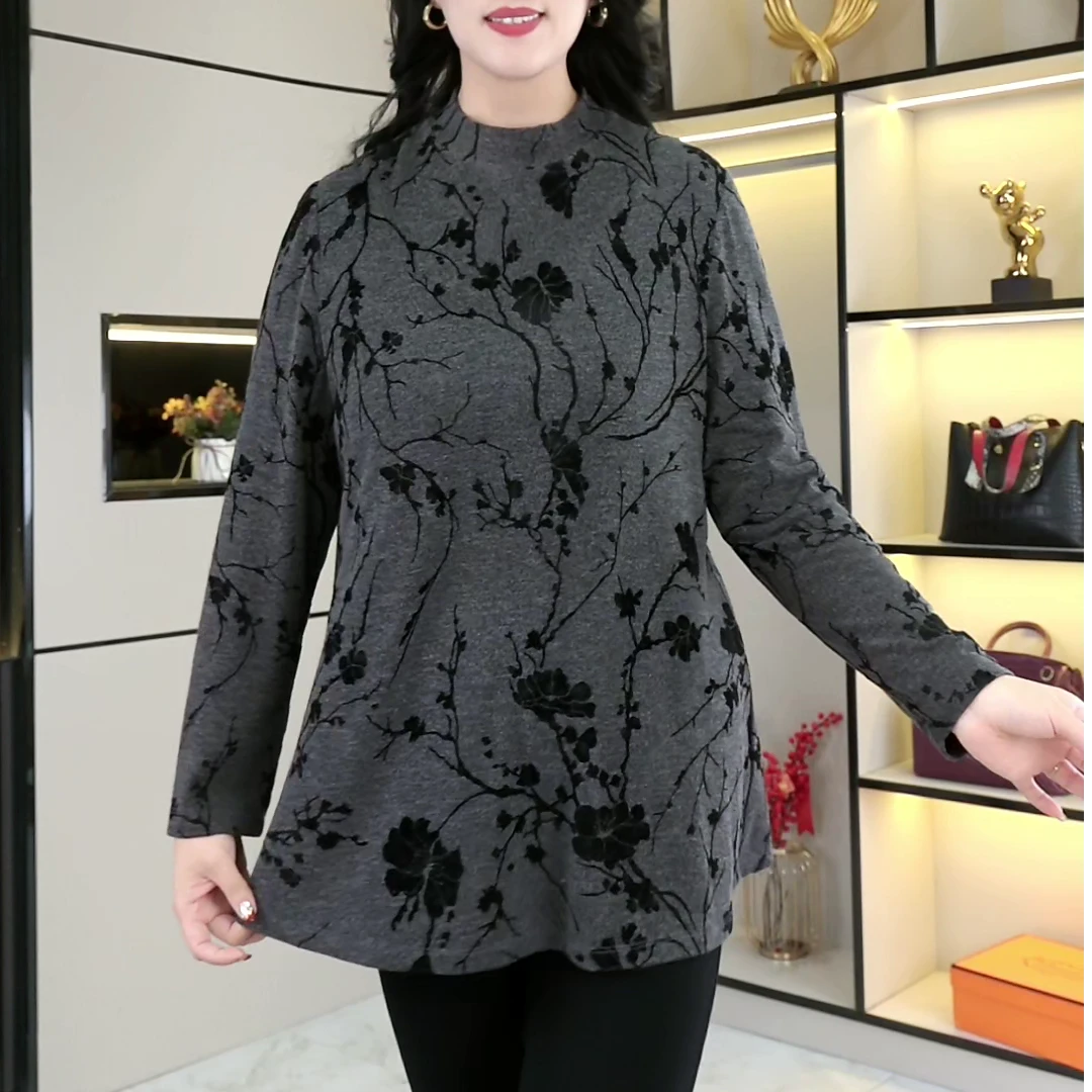 圆领长袖打底衫妈妈装外套秋季上衣zb5603