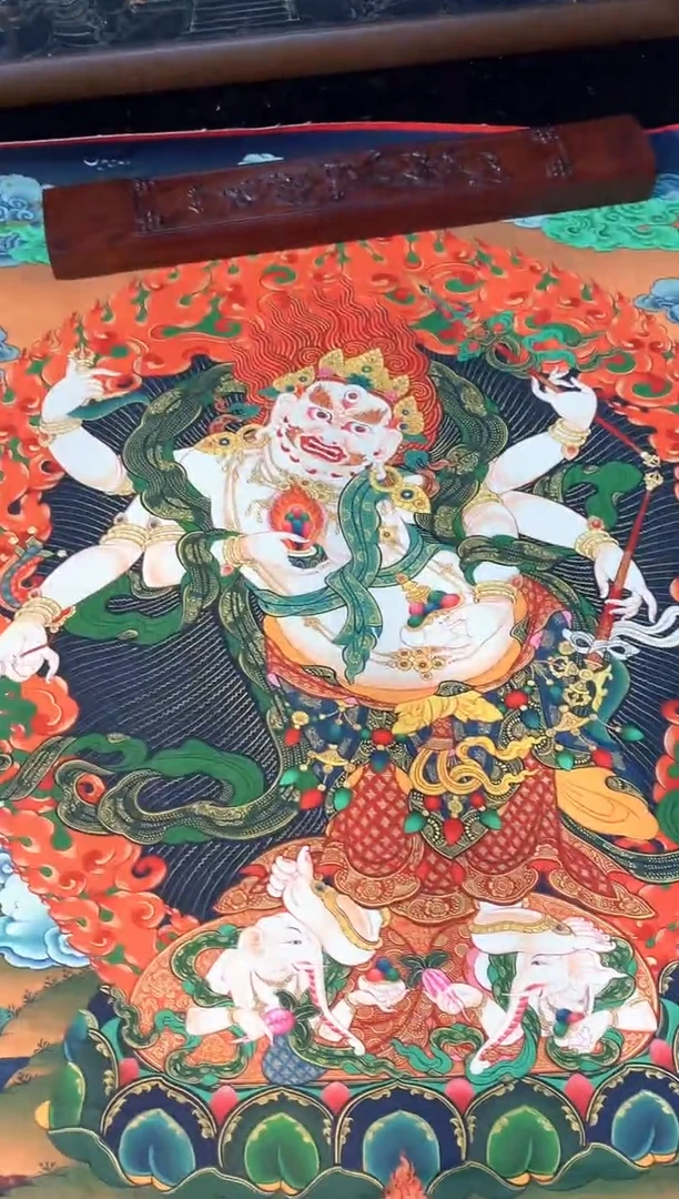 卷轴画16038六臂玛哈嘎拉