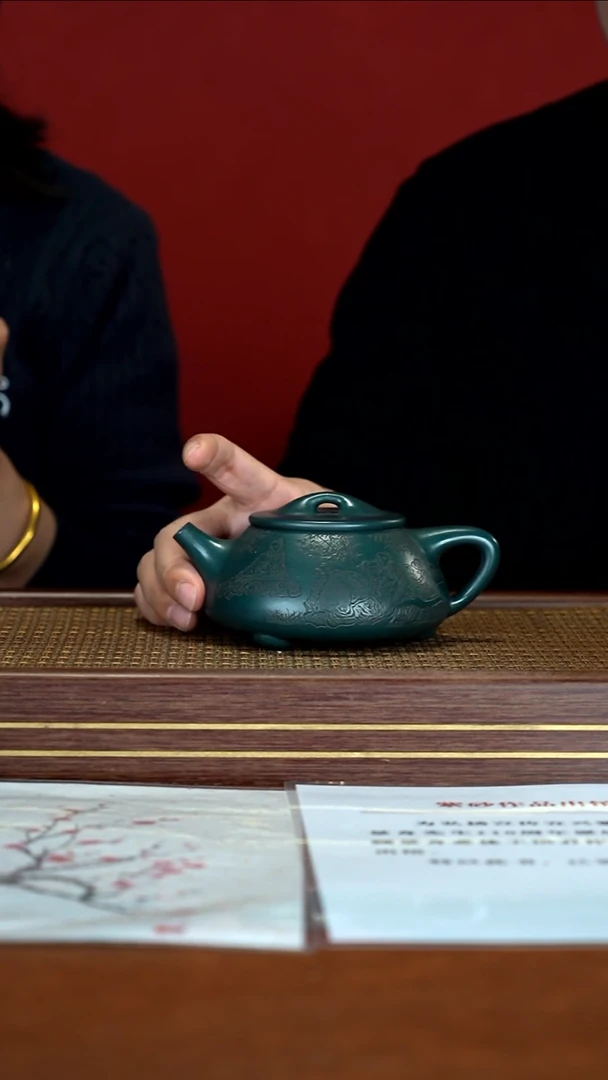 茶壶紫砂10  王洪君   蓝绿泥   景舟石瓢