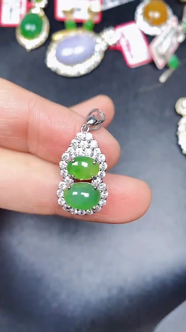 银S925镶嵌戒指翡翠3670