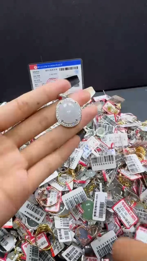 翡翠戒指银S925镶嵌戒指507
