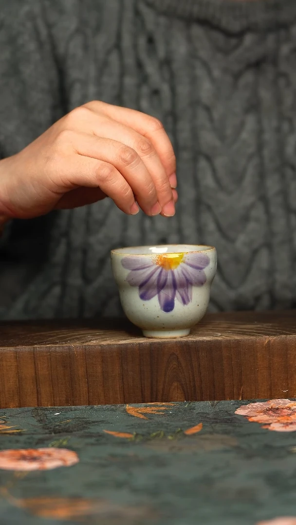 杯釉下彩手工手绘同款陶器