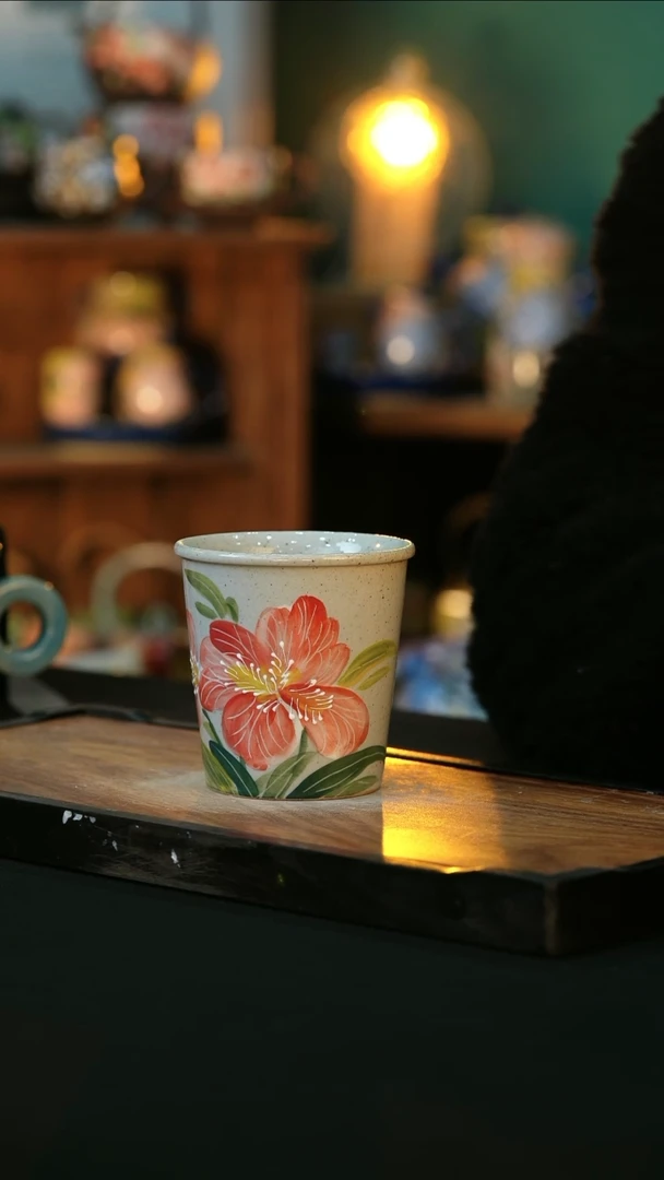 【闪购商品】杯手绘心瓷陶瓷浮力