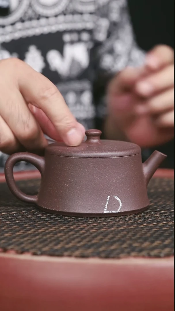 茶壶紫砂40号高砂老紫泥云柱200CC微微暇