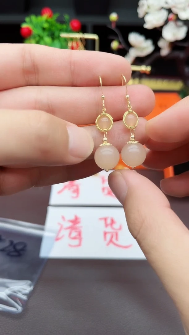 玛瑙/玉髓耳饰银S925镶嵌528000