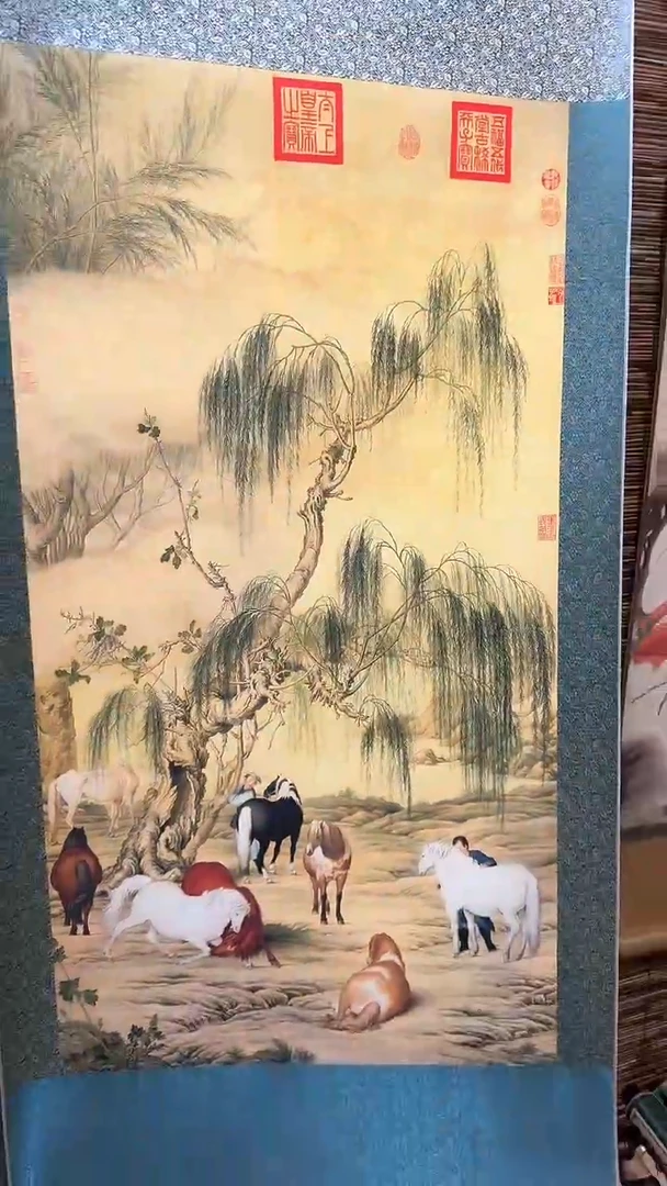 竖款八骏图