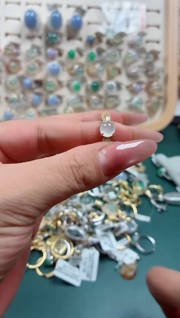 银S925镶嵌戒指翡翠.