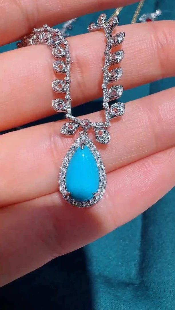 【闪购商品】绿松石颈饰18K金镶嵌美松套链