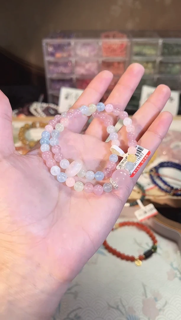 【闪购商品】绿柱石（摩根石）手链未镶嵌Q735手串