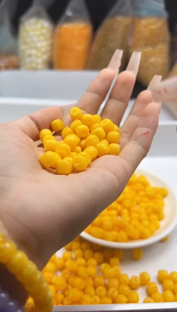 蜜蜡颈饰未镶嵌w179蜜蜡磨砂8*7mm*10颗