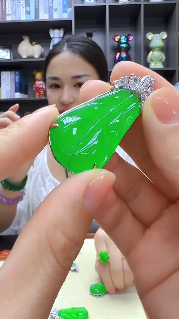 翡翠银S925镶嵌颈饰沉白diy劲饰