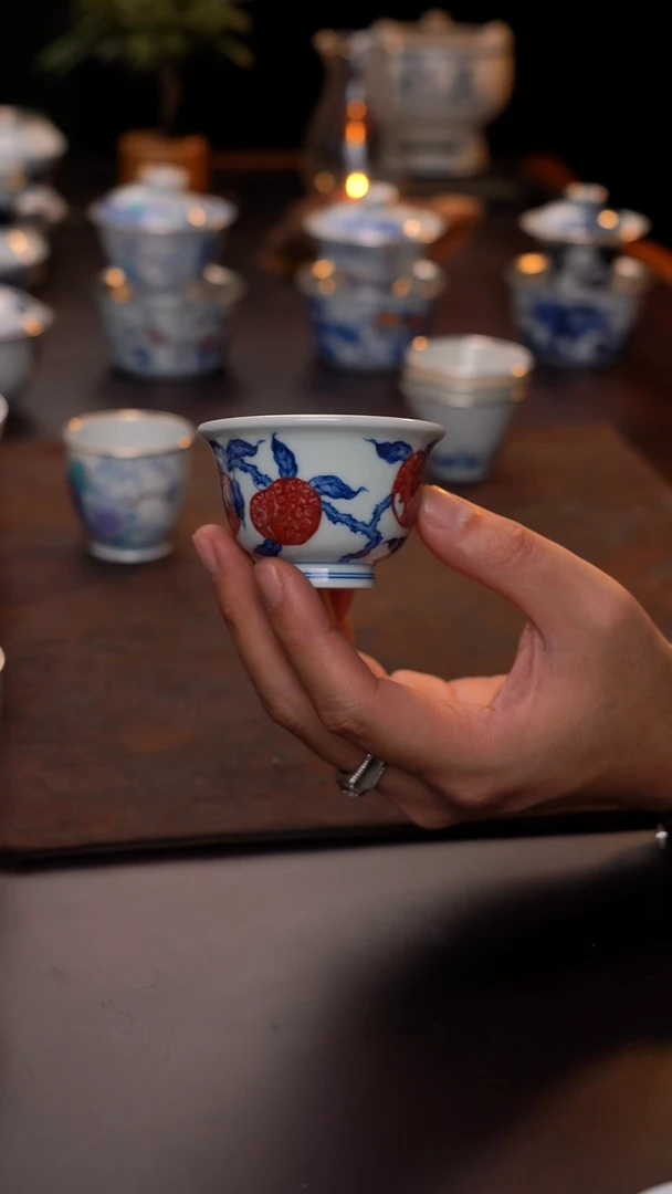 景德镇手绘荔枝单杯