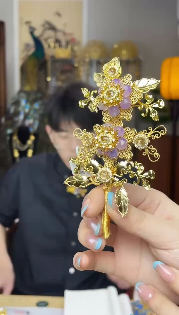 铜合金无金闪闪软簪一支