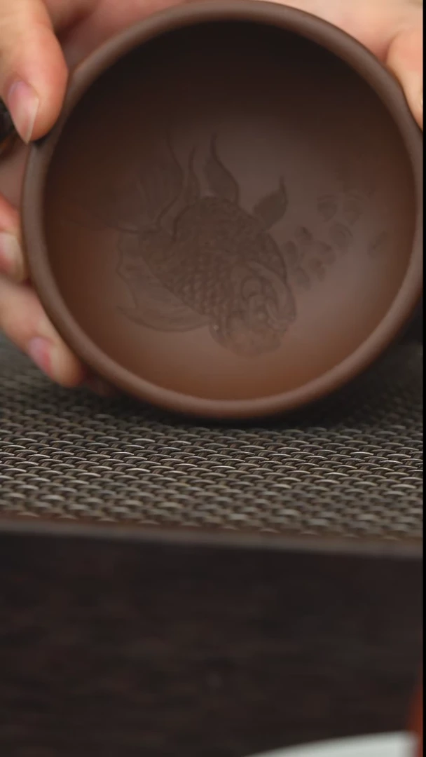 【闪购商品】紫砂杯子B35金鱼杯（多样性发其一）