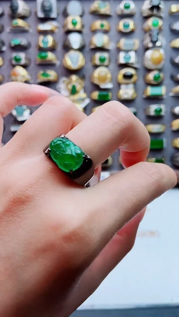 未镶嵌戒指翡翠天然翡翠男戒