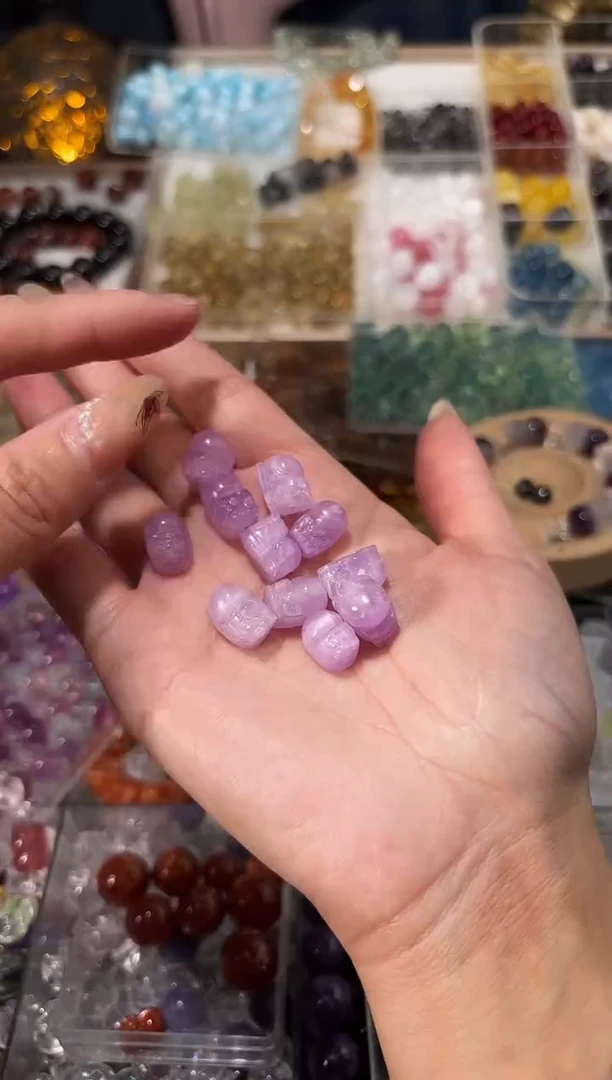 【闪购商品】水晶手串未镶嵌紫锂辉貔貅一个宽卡9