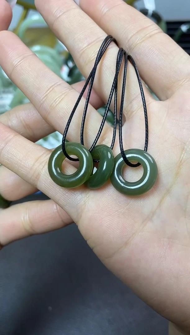 【闪购商品】和田玉颈饰未镶嵌和田玉甜甜圈吊坠 多样性拍一发一